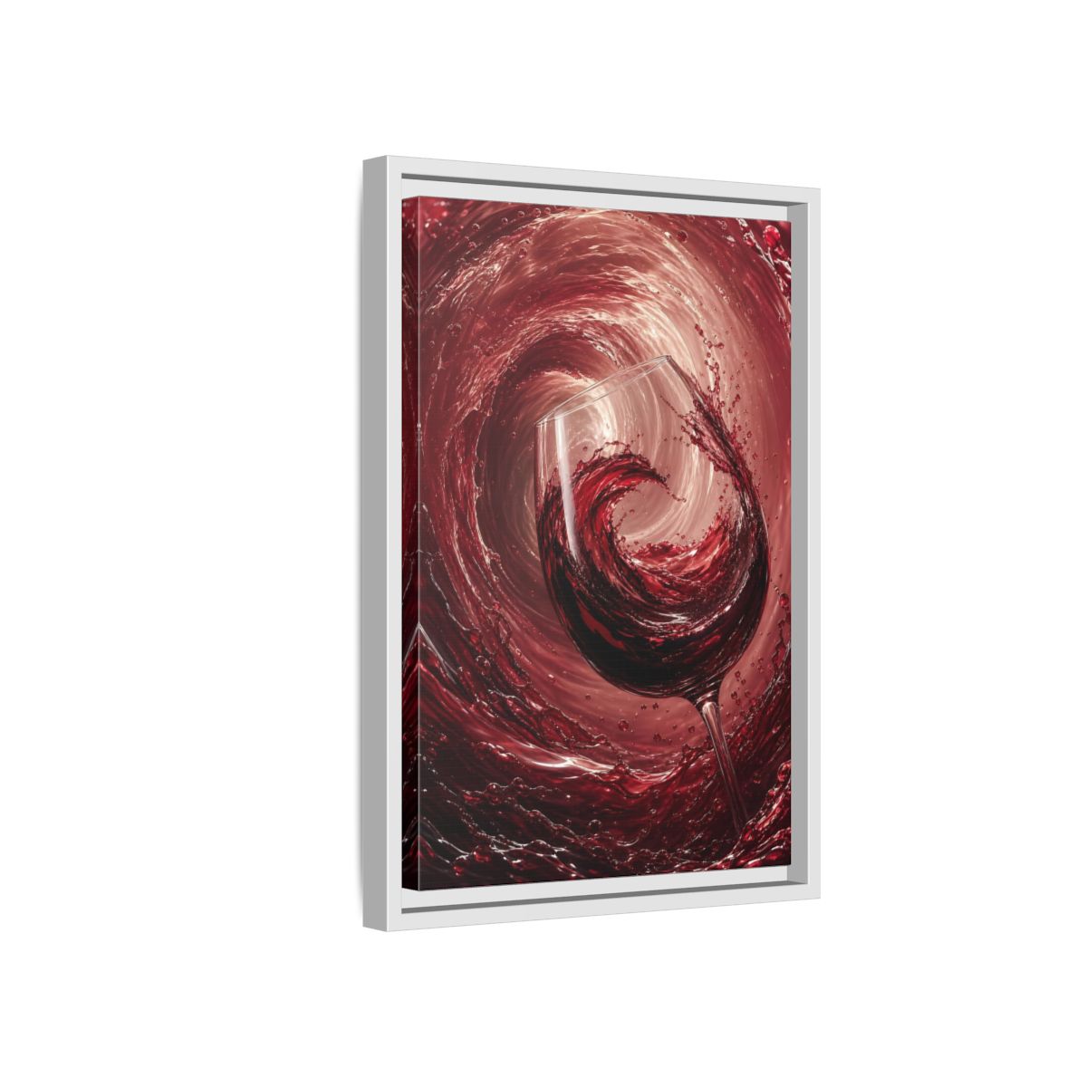 Abstract Red Wine Splash Framed Canvas Wall Art - Dining Room, Above Sideboard shown as canvas wall art