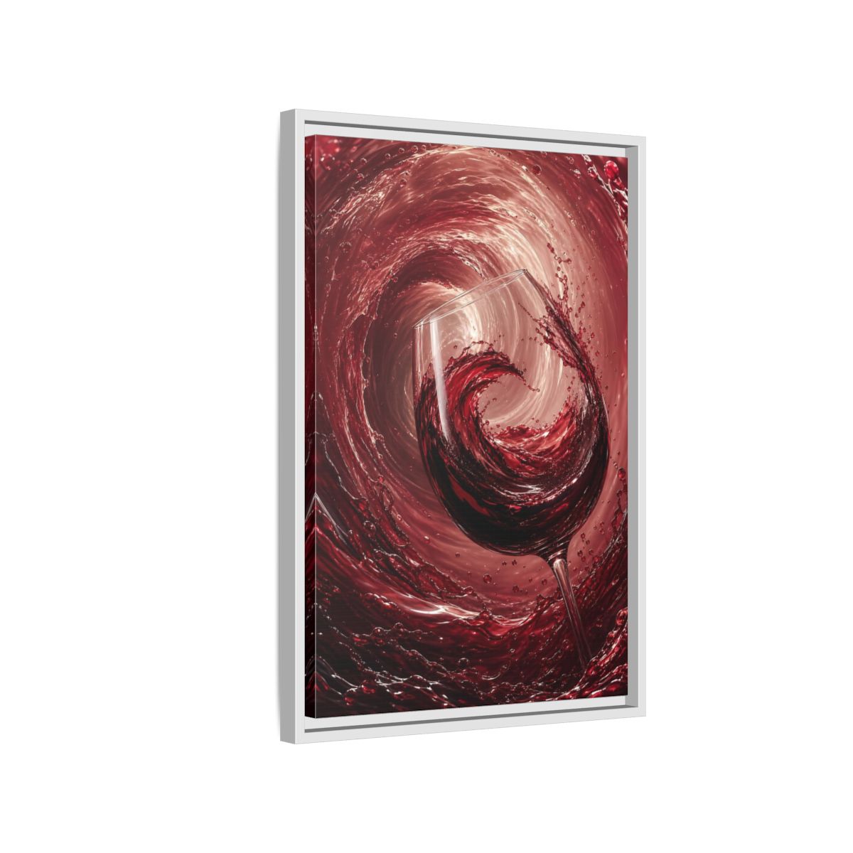 Abstract Red Wine Splash Framed Canvas Wall Art - Dining Room, Above Sideboard shown as canvas wall art