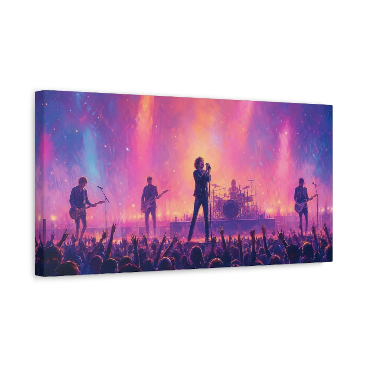 Side Mockup 3. Abstract Rock Concert Vibrant Concert shown as canvas print