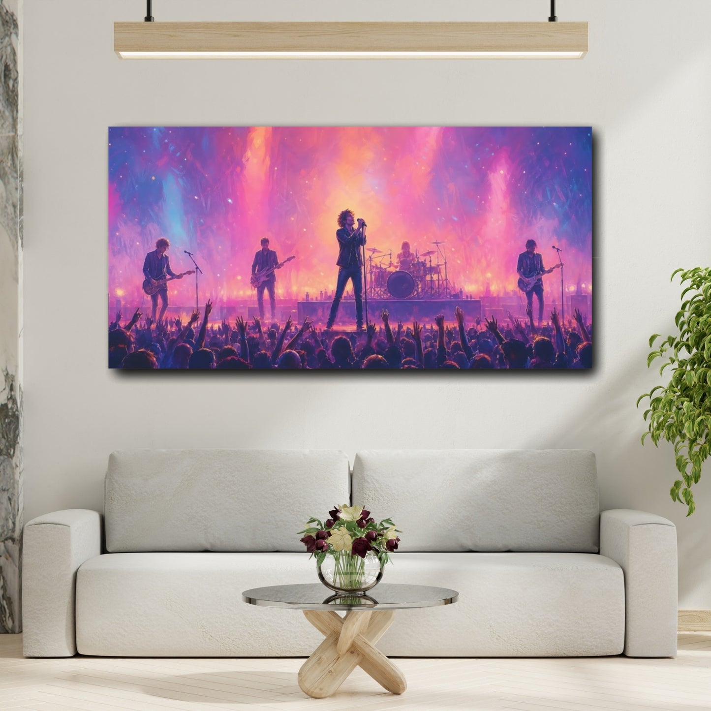 Mockup 2. Abstract Rock Concert Vibrant Concert shown as canvas print