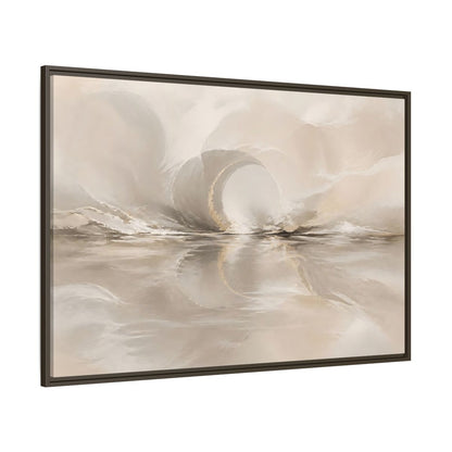 Side Mockup 8. Abstract Abstract Shapes Beige Gold Abstract shown as stretched canvas wall art