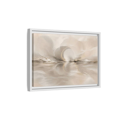 Side Mockup 4. Abstract Abstract Shapes Beige Gold Abstract shown as stretched canvas wall art