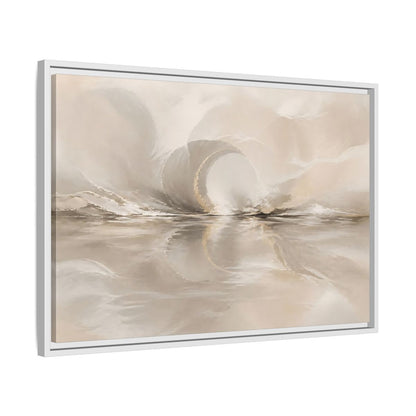 Side Mockup 10. Abstract Abstract Shapes Beige Gold Abstract shown as stretched canvas wall art