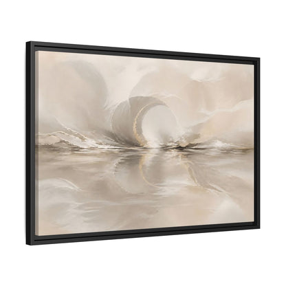 Side Mockup 14. Abstract Abstract Shapes Beige Gold Abstract shown as stretched canvas wall art