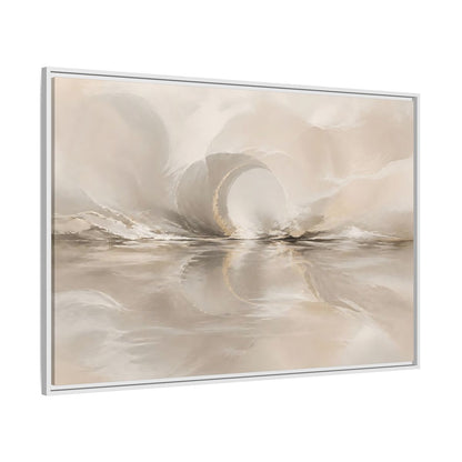 Side Mockup 7. Abstract Abstract Shapes Beige Gold Abstract shown as stretched canvas wall art