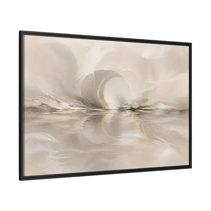 Side Mockup 12. Abstract Abstract Shapes Beige Gold Abstract shown as stretched canvas wall art