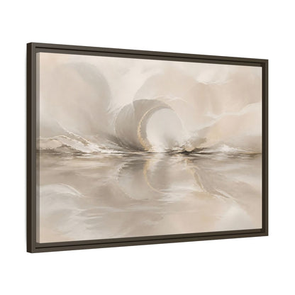 Side Mockup 11. Abstract Abstract Shapes Beige Gold Abstract shown as stretched canvas wall art