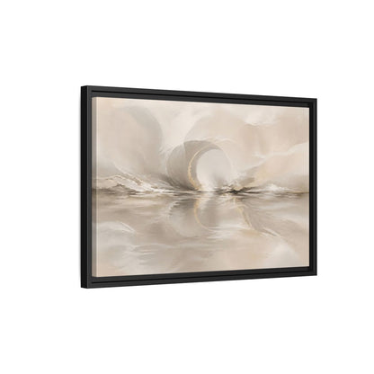 Side Mockup 3. Abstract Abstract Shapes Beige Gold Abstract shown as stretched canvas wall art