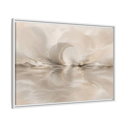 Side Mockup 9. Abstract Abstract Shapes Beige Gold Abstract shown as stretched canvas wall art
