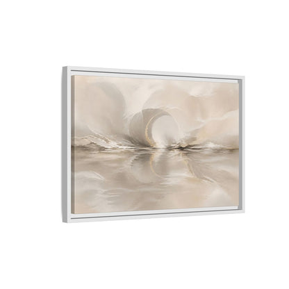 Side Mockup 1. Abstract Abstract Shapes Beige Gold Abstract shown as stretched canvas wall art