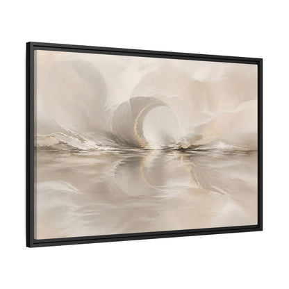 Side Mockup 13. Abstract Abstract Shapes Beige Gold Abstract shown as stretched canvas wall art