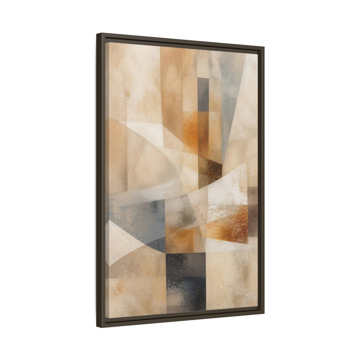 Side Mockup 11. Abstract Abstract Shapes Earthy Abstract shown as stretched canvas wall art