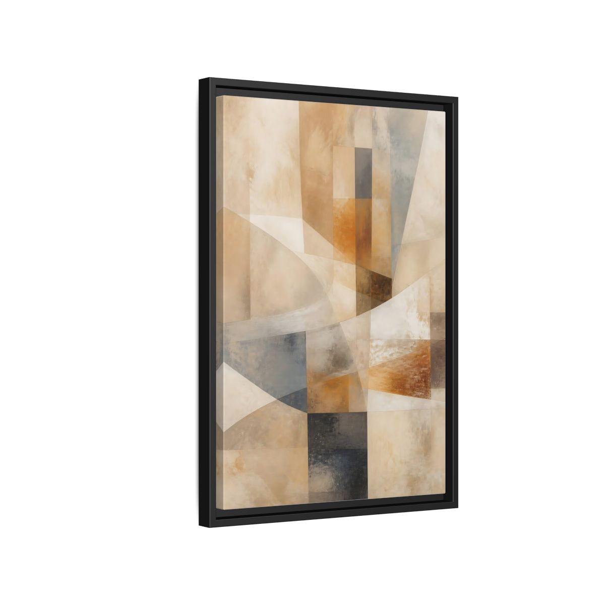 Side Mockup 3. Abstract Abstract Shapes Earthy Abstract shown as stretched canvas wall art