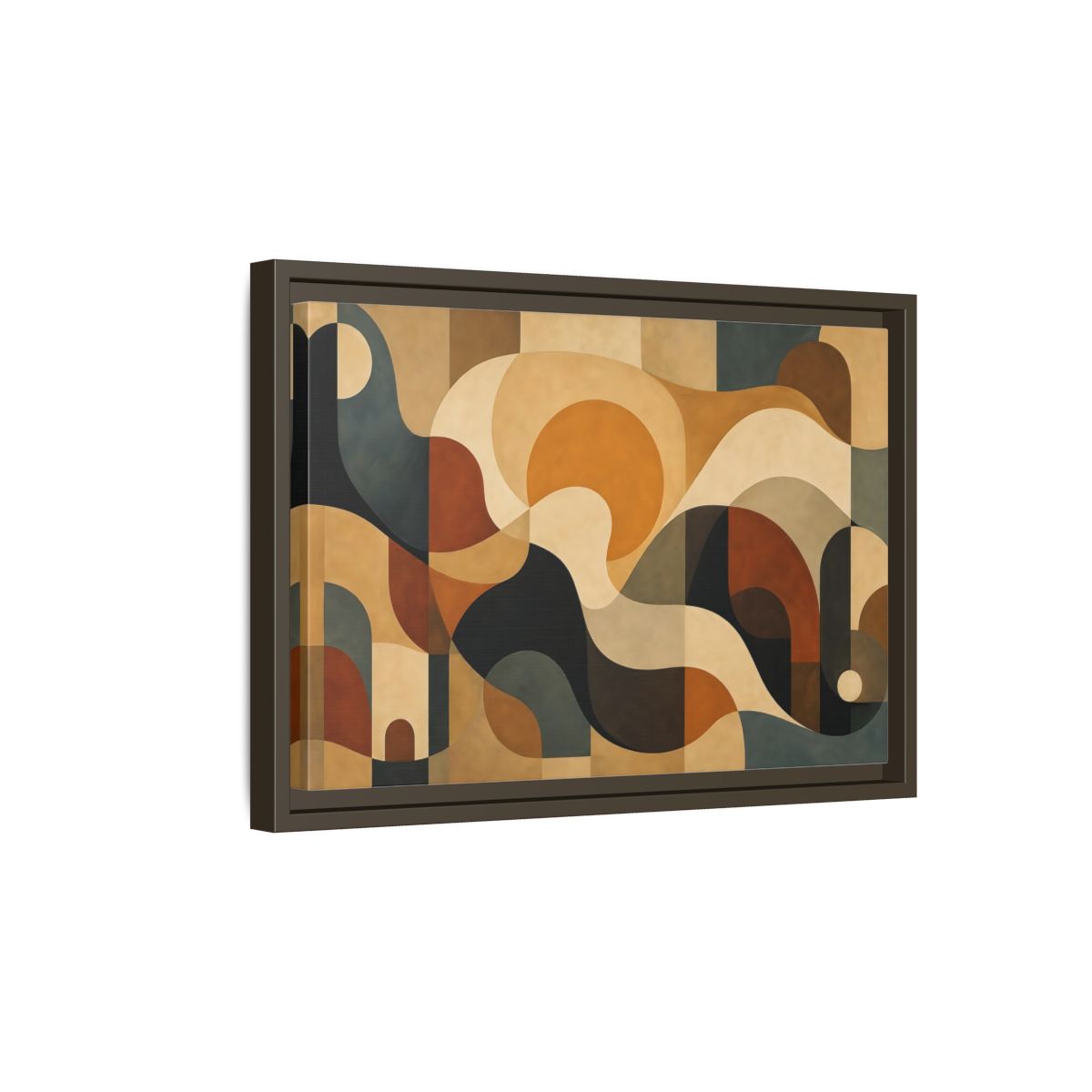 Side Mockup 5. Abstract Abstract Shapes Abstract Warm Tones shown as stretched canvas wall art