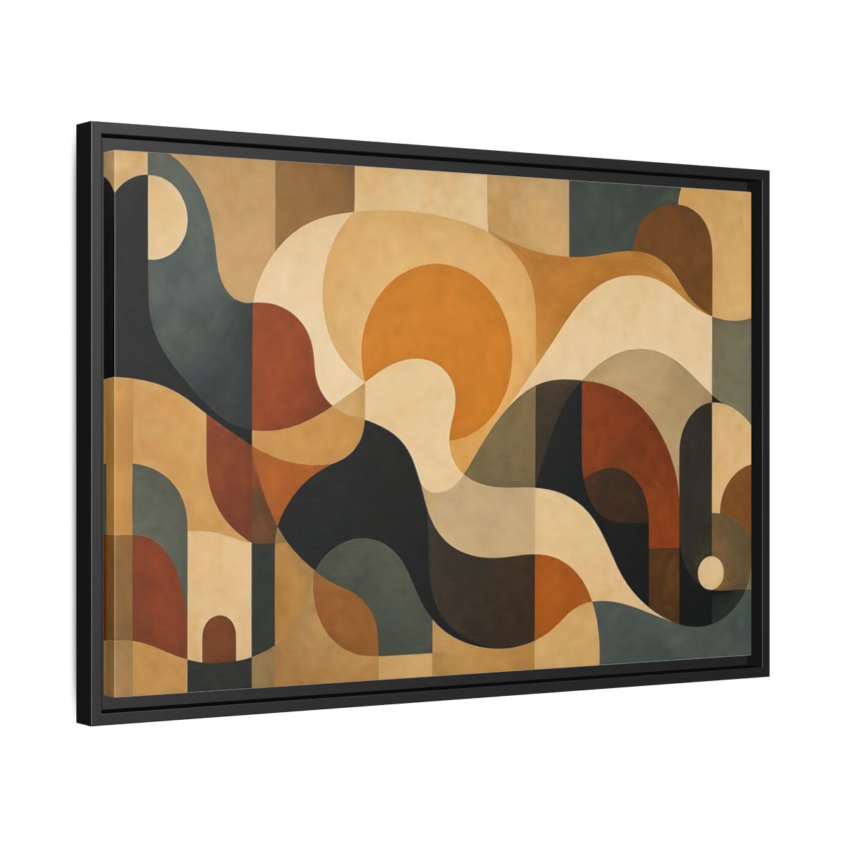 Side Mockup 14. Abstract Abstract Shapes Abstract Warm Tones shown as stretched canvas wall art