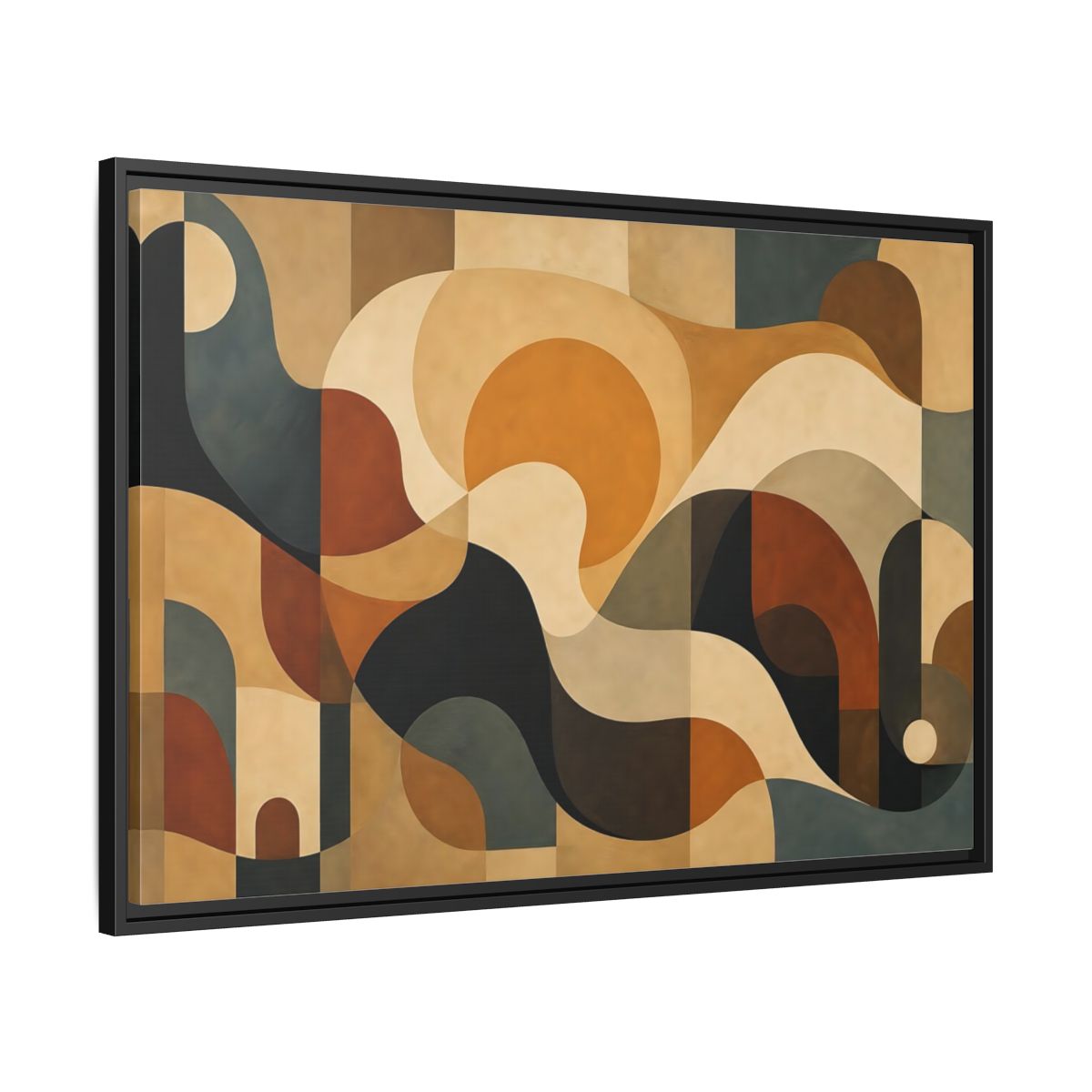 Side Mockup 13. Abstract Abstract Shapes Abstract Warm Tones shown as stretched canvas wall art
