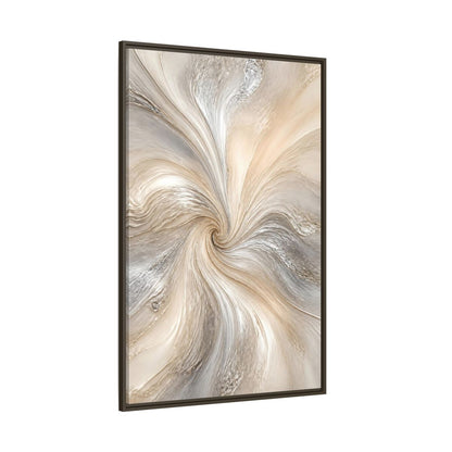 Side Mockup 8. Abstract Abstract Swirl Cream Gray Abstract shown as stretched canvas wall art