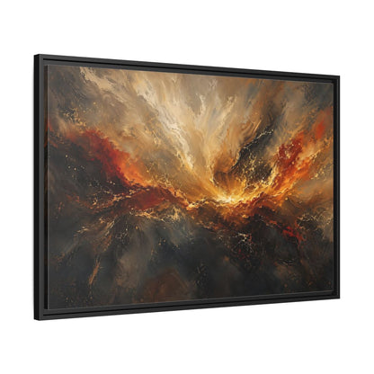 Side Mockup 13. Abstract Abstract Swirl Gold And Black Swirl shown as stretched canvas wall art