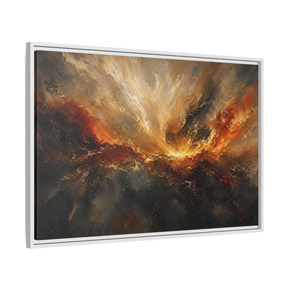 Side Mockup 9. Abstract Abstract Swirl Gold And Black Swirl shown as stretched canvas wall art