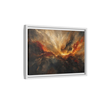 Side Mockup 4. Abstract Abstract Swirl Gold And Black Swirl shown as stretched canvas wall art