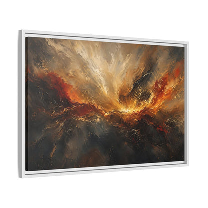 Side Mockup 10. Abstract Abstract Swirl Gold And Black Swirl shown as stretched canvas wall art