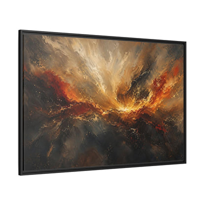 Side Mockup 12. Abstract Abstract Swirl Gold And Black Swirl shown as stretched canvas wall art