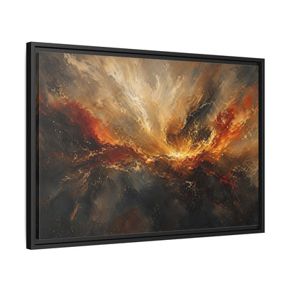 Side Mockup 14. Abstract Abstract Swirl Gold And Black Swirl shown as stretched canvas wall art