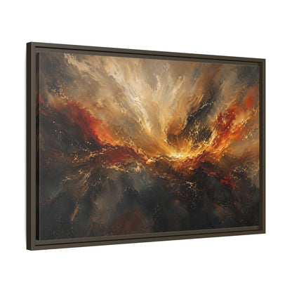 Side Mockup 11. Abstract Abstract Swirl Gold And Black Swirl shown as stretched canvas wall art