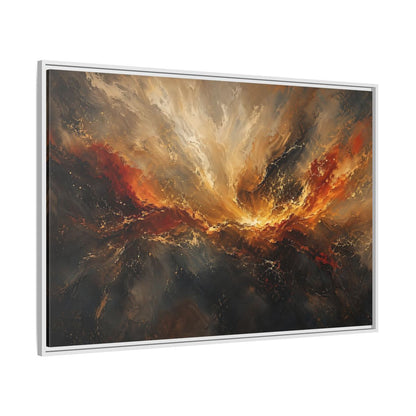 Side Mockup 7. Abstract Abstract Swirl Gold And Black Swirl shown as stretched canvas wall art