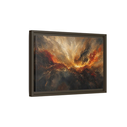 Side Mockup 5. Abstract Abstract Swirl Gold And Black Swirl shown as stretched canvas wall art