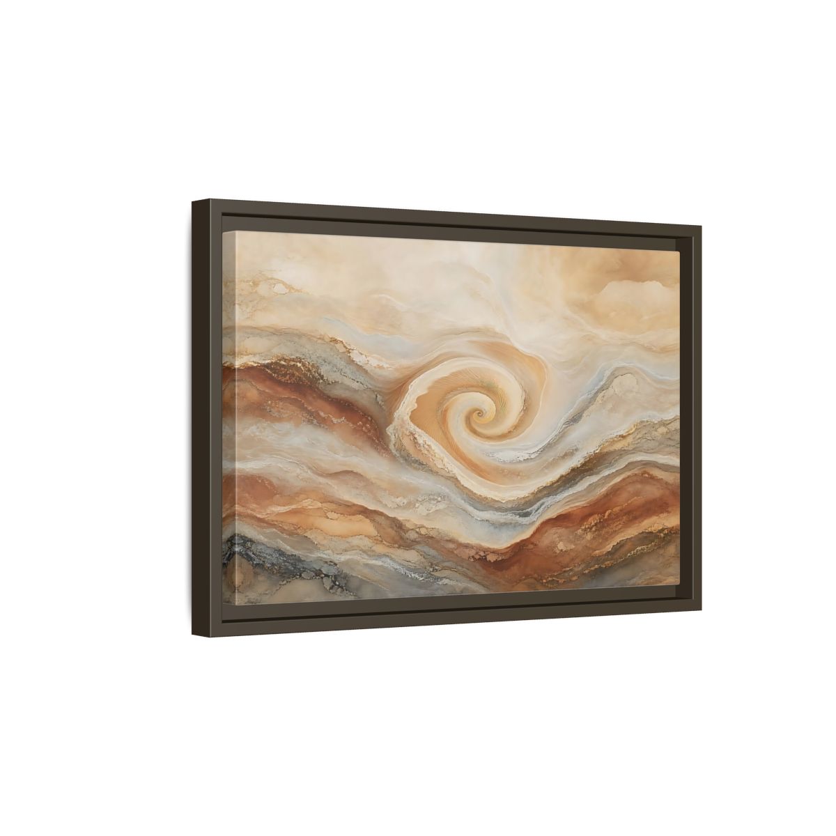 Side Mockup 5. Abstract Swirl Pattern Warm Swirl Abstract shown as stretched canvas wall art