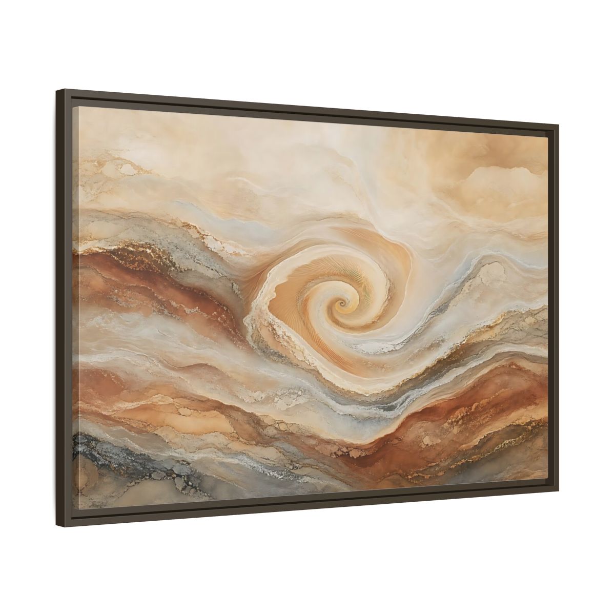 Main Mockup. Abstract Swirl Pattern Warm Swirl Abstract shown as stretched canvas wall art