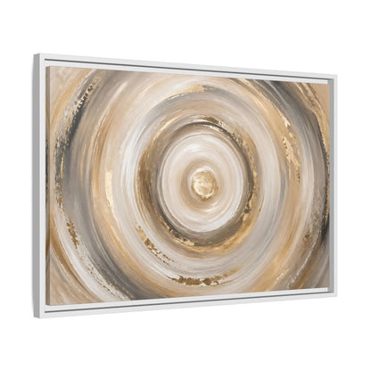 Side Mockup 10. Abstract Abstract Swirls Gold And Grey shown as stretched canvas wall art