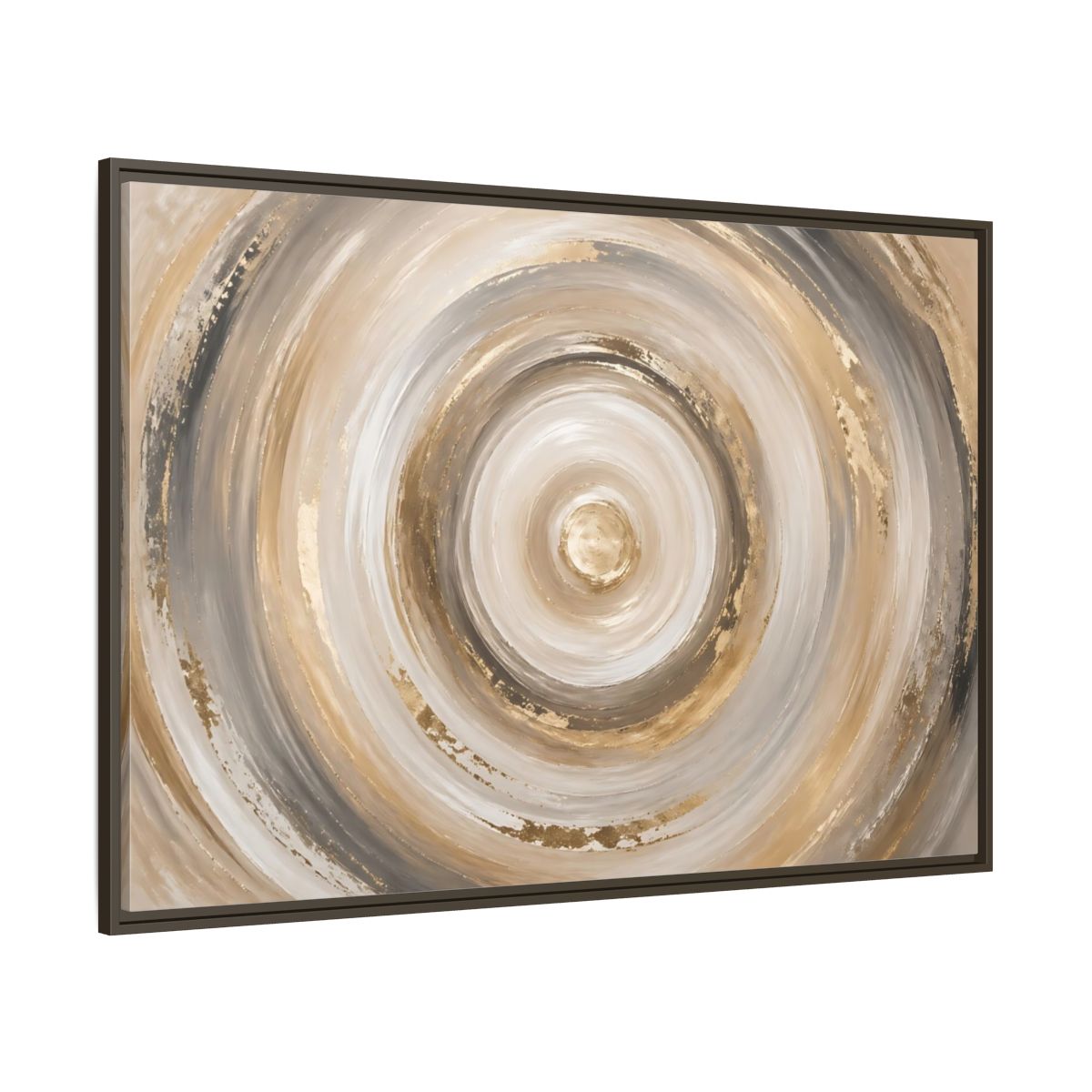 Side Mockup 8. Abstract Abstract Swirls Gold And Grey shown as stretched canvas wall art