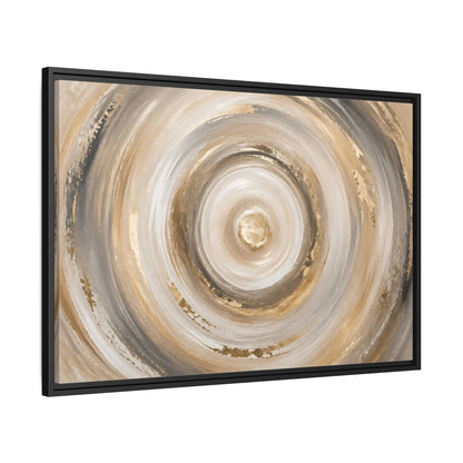 Side Mockup 13. Abstract Abstract Swirls Gold And Grey shown as stretched canvas wall art