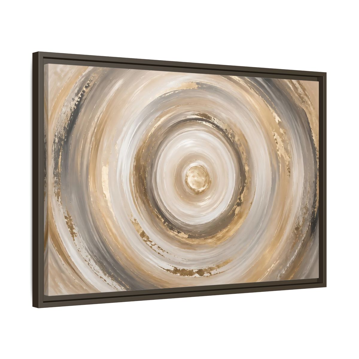 Side Mockup 11. Abstract Abstract Swirls Gold And Grey shown as stretched canvas wall art