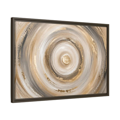 Side Mockup 11. Abstract Abstract Swirls Gold And Grey shown as stretched canvas wall art