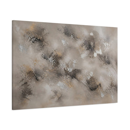 Side Mockup 1. Abstract Abstract Texture Neutral Gold Silver shown as stretched canvas wall art