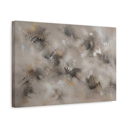 Side Mockup 4. Abstract Abstract Texture Neutral Gold Silver shown as stretched canvas wall art