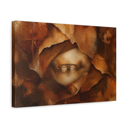 Side Mockup 4. Abstract Torn Layers Bridge shown as canvas print