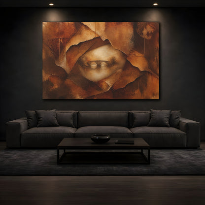 Mockup 3. Abstract Torn Layers Bridge shown as canvas print
