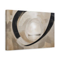Side Mockup 4. Abstract Abstract Tunnel Black And Beige shown as stretched canvas wall art
