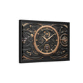 Side Mockup 6. Abstract Watch Mechanism Black And Gold Watch shown as stretched canvas wall art