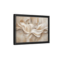 Side Mockup 6. Abstract Abstract Waves Beige Gold Abstract shown as stretched canvas wall art