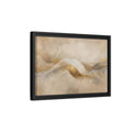 Side Mockup 6. Abstract Abstract Waves Gold And Beige shown as stretched canvas wall art