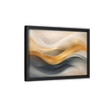 Side Mockup 6. Abstract Abstract Waves Gold And Gray Waves shown as stretched canvas wall art