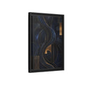 Side Mockup 6. Abstract Abstract Waves Navy Gold Abstract shown as stretched canvas wall art