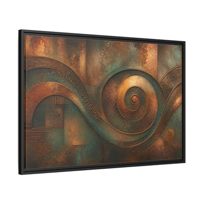 Side Mockup 13. Abstract Abstract Waves Rustic Abstract shown as stretched canvas wall art
