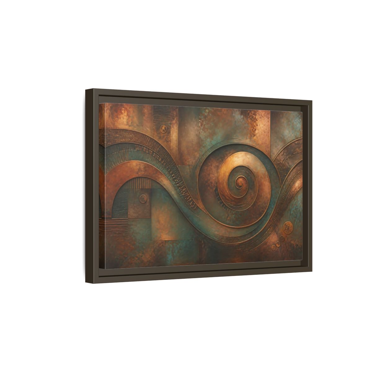 Side Mockup 5. Abstract Abstract Waves Rustic Abstract shown as stretched canvas wall art