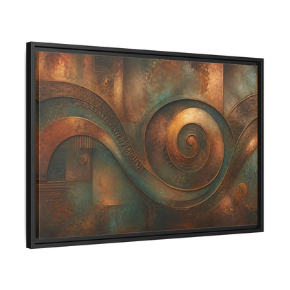 Side Mockup 14. Abstract Abstract Waves Rustic Abstract shown as stretched canvas wall art